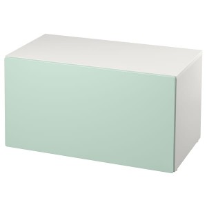 IKEA SMÅSTAD bench with toy storage, 35 3/8x20 1/2x18 7/8 in White / Light Green, Ikea Outlet | 2786XEBIZ
