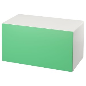 IKEA SMÅSTAD bench with toy storage, 35 3/8x20 1/2x18 7/8 in White / Green, Ikea Outlet | 3574SYBRO