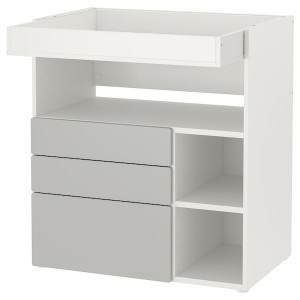 IKEA SMÅSTAD changing table, 35 3/8x31 1/2x39 3/8 in White Gray / With 3 Drawers, Ikea Outlet | 0461BYJAO
