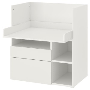 IKEA SMÅSTAD desk, with 2 drawers, 35 3/8x31 1/2x39 3/8 in White, Ikea Outlet | 2083RWBNM