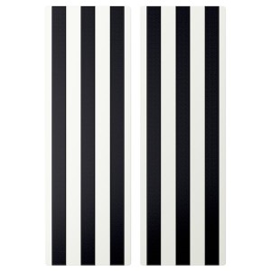 IKEA SMÅSTAD door, 11 3/4x35 3/8 in, 2 pack Black / White Stripe, Ikea Outlet | 2167VHNTR