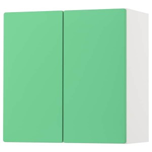 IKEA SMÅSTAD wall cabinet, 23 5/8x12 5/8x23 5/8 in White Green / With 1 Shelf, Ikea Outlet | 4917RBISG