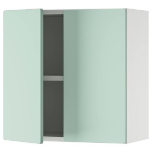 IKEA SMÅSTAD wall cabinet, 23 5/8x12 5/8x23 5/8 in White Light Green / With 1 Shelf, Ikea Outlet | 7624KSUGA