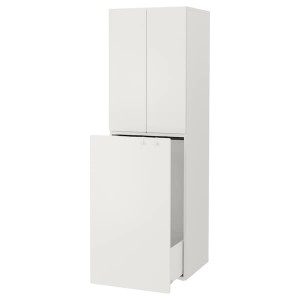 IKEA SMÅSTAD wardrobe, with pull-out unit, with clothing rod, 23 5/8x22 1/2x77 1/8 in White, Ikea Outlet | 9785YVBNW