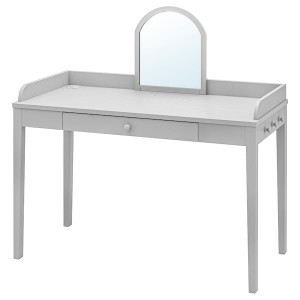 IKEA SMYGA desk with mirror, light gray, 48x23 5/8 in, Ikea Outlet | 8971EFSBP