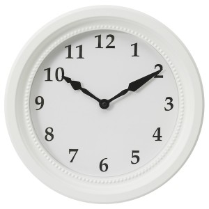 IKEA SÖNDRUM wall clock, white, 13 ¾ in, Ikea Outlet | 4950TSNVU