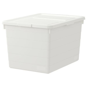 IKEA SOCKERBIT box with lid, white, 15x20x11 ¾ in, Ikea Outlet | 3217FVZXW