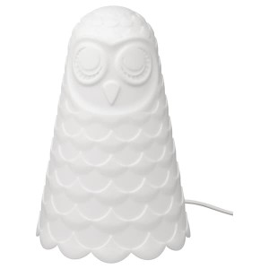 IKEA SOLBO Table lamp, white, owl, 9 in, Ikea Outlet | 5879OQFCR