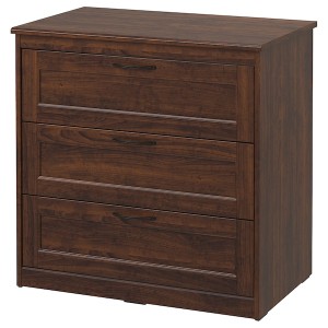 IKEA SONGESAND 3-drawer chest Dark Brown, Ikea Outlet | 0541LGSAX