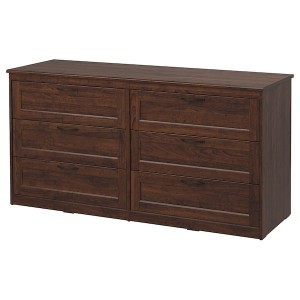 IKEA SONGESAND 6-drawer dresser Dark Brown, Ikea Outlet | 8024AGOSJ