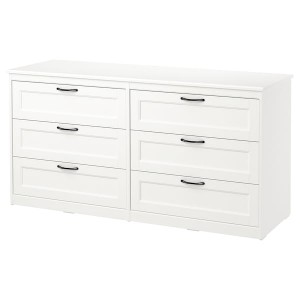 IKEA SONGESAND 6-drawer dresser White, Ikea Outlet | 1509IONUK