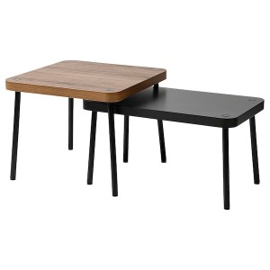 IKEA SONHULT nesting tables, set of 2 Gray / Walnut Effect, Ikea Outlet | 6094FDHSP