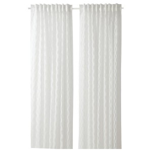 IKEA SOTSTÄVMAL sheer curtains, 1 pair, white, 57x98 in, Ikea Outlet | 9612GZNKD