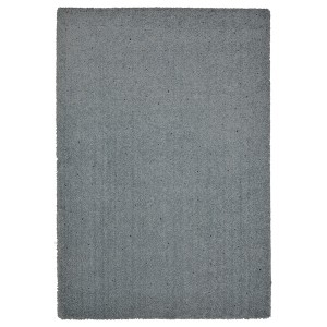IKEA SPENTRUP rug, high pile, light gray-turquoise/dotted, 5'3 inx7'7 in, Ikea Outlet | 0124HBCOP