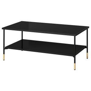 IKEA ÄSPERÖD coffee table, black/glass black, 45 1/4x22 7/8 in, Ikea Outlet | 7239MWFJN