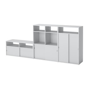 IKEA SPIKSMED TV storage combination, light gray, 92x12 5/8x38 in, Ikea Outlet | 3706WPLHR
