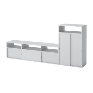 IKEA SPIKSMED TV storage combination, light gray, 84 1/2x12 5/8x38 in, Ikea Outlet | 7230WGFAT