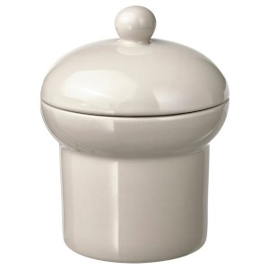 IKEA SPINNARHAJ jar with lid, off-white, 5 in, Ikea Outlet | 5813YQNRD