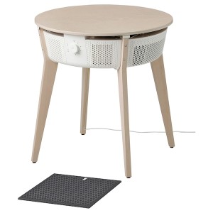 IKEA STARKVIND table with air purifier Additional Gas Filter Stained Oak Veneer / White, Ikea Outlet | 3127FOWLT