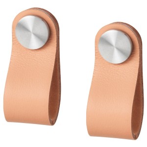IKEA ÖSTERNÄS leather handle, tanned leather, 29/16 in, 2 pack, Ikea Outlet | 5798CGXYI