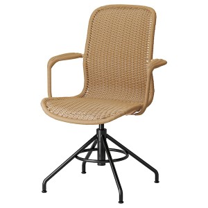IKEA STIGBYGEL swivel chair with armrests Brown / Black, Ikea Outlet | 1438JPALB