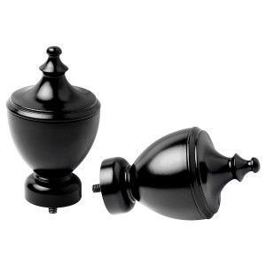 IKEA STINKSYSKA finials, 1 pair, black, Ikea Outlet | 5697IJZTP