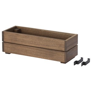IKEA STJÄRNANIS flower box, 17x6 in Outdoor Acacia, Ikea Outlet | 1692SWRCZ