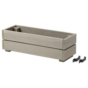 IKEA STJÄRNANIS flower box, 17x6 in Outdoor Stained / Light Gray, Ikea Outlet | 8971YLRSM