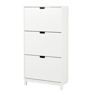 IKEA STÄLL shoe cabinet with 3 compartments, 31 1/8x11 3/8x58 1/4 in White, Ikea Outlet | 9130PAIFB
