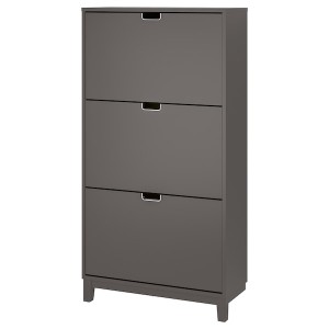 IKEA STÄLL shoe cabinet with 3 compartments, 31 1/8x11 3/8x58 1/4 in Dark Gray, Ikea Outlet | 5729VSRDF
