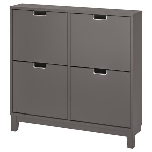 IKEA STÄLL shoe cabinet with 4 compartments, 37 3/4x6 3/4x35 3/8 in Dark Gray, Ikea Outlet | 1306PMVKL