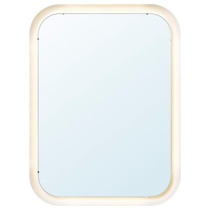 IKEA STORJORM Mirror with built-in light, white, 31 1/2x23 5/8 in, Ikea Outlet | 1352AFHON