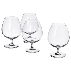 IKEA STORSINT brandy glass, clear glass, 25 oz, 4 pack, Ikea Outlet | 0658DQOLK