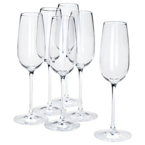 IKEA STORSINT champagne flute, clear glass, 7 oz, 6 pack, Ikea Outlet | 5041VZIRA