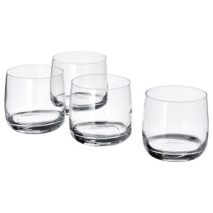 IKEA STORSINT whiskey glass, clear glass, 13 oz, 4 pack, Ikea Outlet | 6531ZABYW