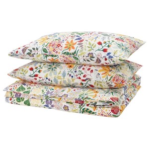 IKEA STRANDLUMMER duvet cover and pillowcase(s), King Multicolor / Floral Pattern, Ikea Outlet | 5061GEWVT