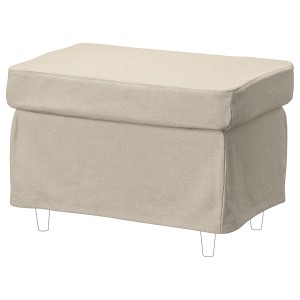 IKEA STRANDMON slipcover for ottoman Risane Natural, Ikea Outlet | 6032UCHGP