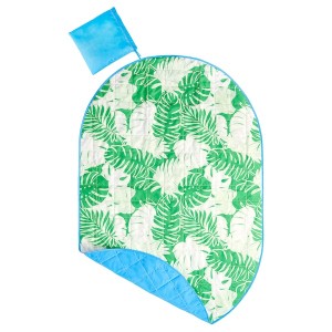 IKEA STRANDÖN picnic blanket, white green/leaf pattern, 44x66 in, Ikea Outlet | 6547DVAUR