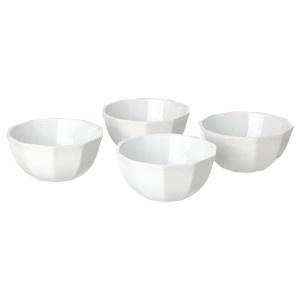 IKEA STRIMMIG bowl, 6 in, 4 pack White, Ikea Outlet | 1682QBIRP