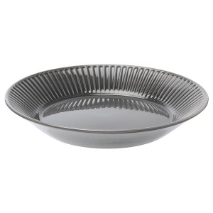 IKEA STRIMMIG serving plate, 11 in Stoneware Gray, Ikea Outlet | 0426FLMAP