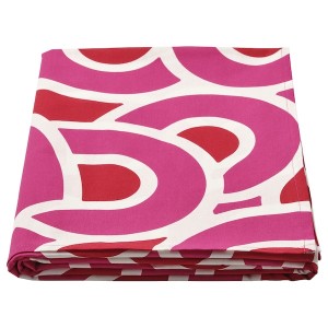 IKEA SÖTRÖNN tablecloth, patterned white/bright red bright pink, 57x94 in, Ikea Outlet | 1746LPNFY