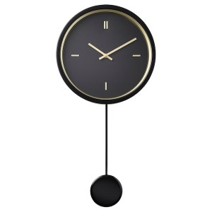 IKEA STURSK wall clock, black, 10 ¼ in, Ikea Outlet | 9264YZXRP
