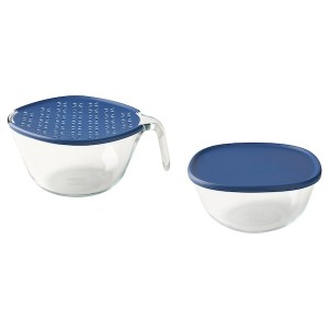 IKEA SUMPCYPRESS bowl with lid, set of 2, Ikea Outlet | 9740WBCPK