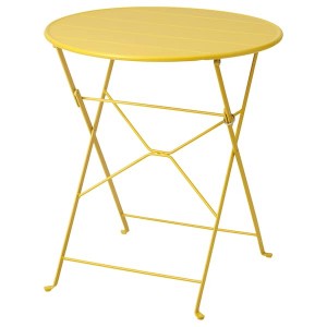 IKEA SUNDSÖ table, outdoor, 25 5/8 in Yellow, Ikea Outlet | 0832XPADS