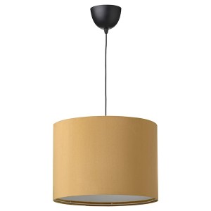 IKEA SUNNEBY / MOLNSKIKT pendant lamp, black/dark yellow velvet, Ikea Outlet | 6803LJPFC