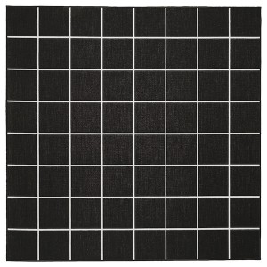 IKEA SVALLERUP rug flatwoven, in/outdoor, black/white, 6'7 inx6'7 in, Ikea Outlet | 6718KTFAX