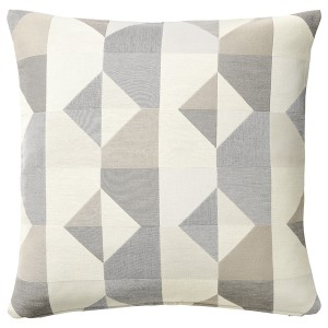 IKEA SVARTHÖ cushion cover, 20x20 in Gray / Beige, Ikea Outlet | 6183KIRUO