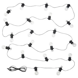 IKEA SVARTRÅ LED lighting chain with 20 bulbs, black/outdoor, Ikea Outlet | 5827ZYDFH