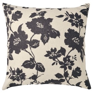 IKEA SVÄRDKRISSLA cushion cover, natural/anthracite, 20x20 in, Ikea Outlet | 6358FJWYH