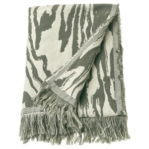 IKEA TANDMOTT throw, gray-green/off-white, 51x67 in, Ikea Outlet | 5293ABQOV